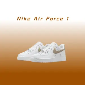 Nike Air Force 1 Leather Skateboard Shoes Men's White Classic Low-Top Sneakers for Everyday Wear
