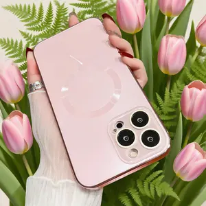 【MagSafe】Pink Phone Case for 16 15 14 13 Pro Max Purple Green Black White Durable Protection