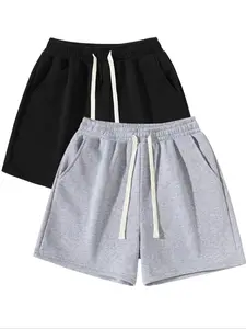 Men's Solid Drawstring Waist Shorts, Casual Comfy Breathable Side Pocket Shorts for Summer, Men's Bottoms for Daily Wear