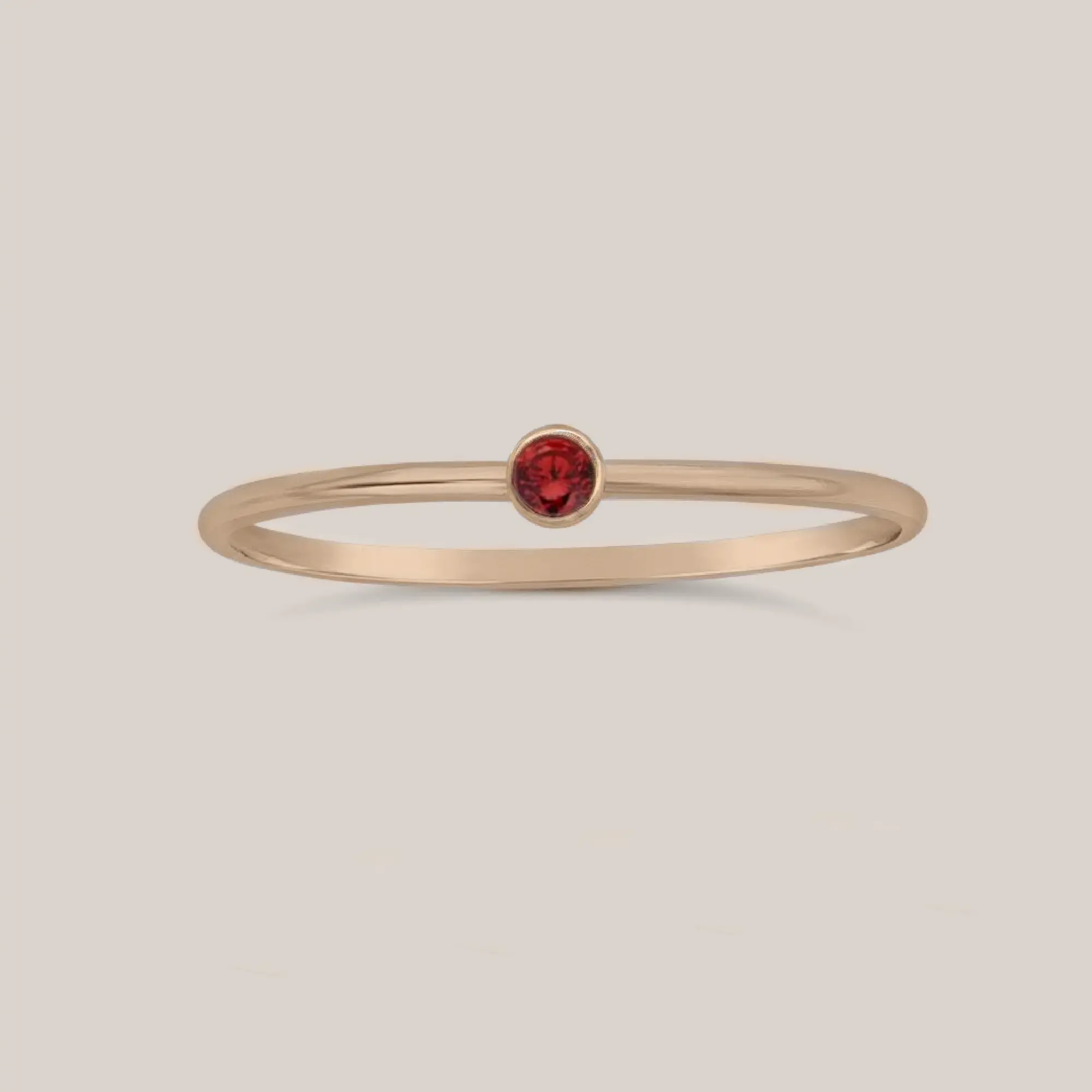 January Birthstone Ring Garnet – Gold Filled Stacking Ring
