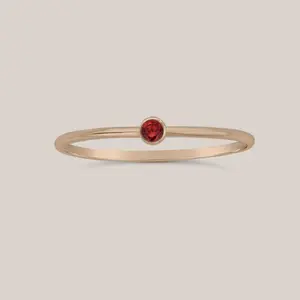 January Birthstone Ring Garnet – Gold Filled Stacking Ring