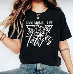 Cool Moms Have Tattoos Shirt, Cool Moms Club Tee, Tattoo Mom Tshirt, Mothers Day Gift, Gift For Mom From Son Daughter, Regular Fit Short Sleeve Tee, Casual Clothing