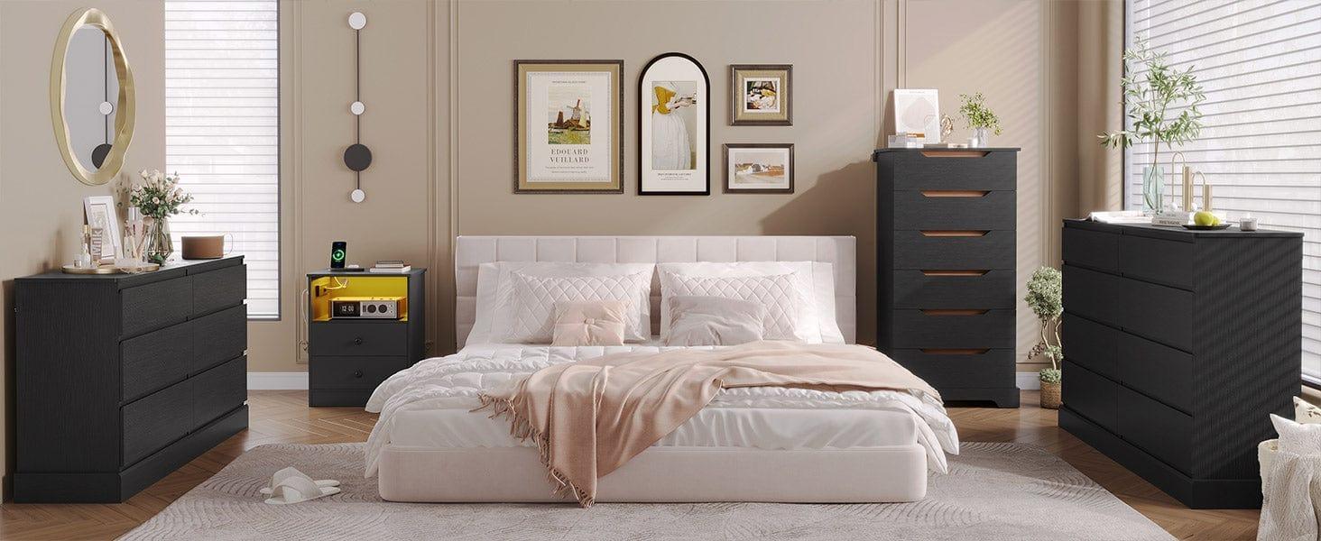 Sikaic 8 Drawers Long Double Dresser with Storage Organizer Organization Unique Bedroom Furniture