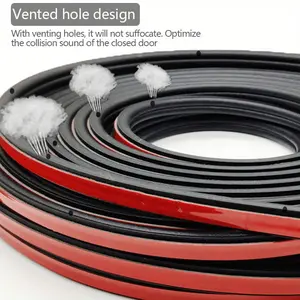 Car Door Rubber Seal Strip L-type Double Layer Sealing Adhesive Stickers Noise Insulation Weatherstrip Auto Interior Accessories Car Door Protector