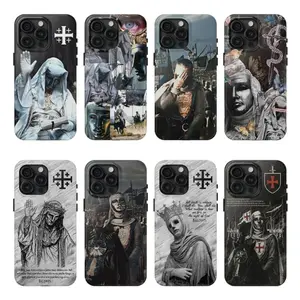 Baldwin IV The Leper King The Crusader King and His Holy Army Phone Case, Crusader King of Jerusalem Cross Medieval Christian Phone Cover, Medieval Cross Armor Glory of God Gothic Faith 11-17