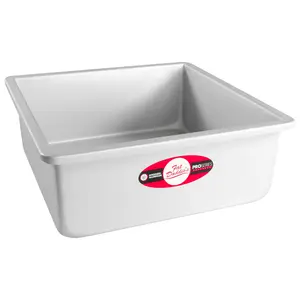 Fat Daddio's PSQ-12124 Anodized Aluminum Square Cake Pan, 12 x 4 Inch