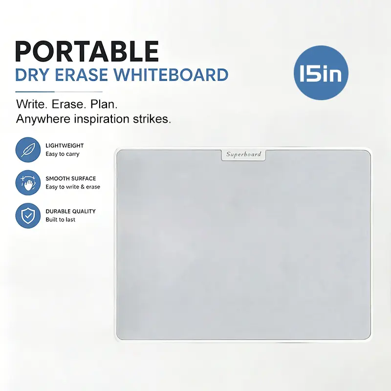 15-inch magnetic erasable small whiteboard, paperless and ink-free, no dirty hands, one-click quick erase. Magnetic attachable design, great for office meetings and classroom interaction, perfect for kids drawing, durable and clean, ideal birthday gift