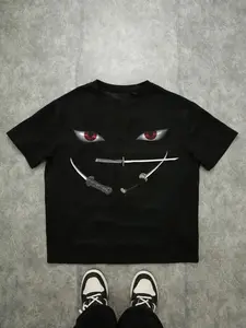 Naruto Shikamaru Three Sword Style Cotton T-Shirt, Loose Fit, Unisex, Anime Streetwear, Breathable, Durable, Unique Design