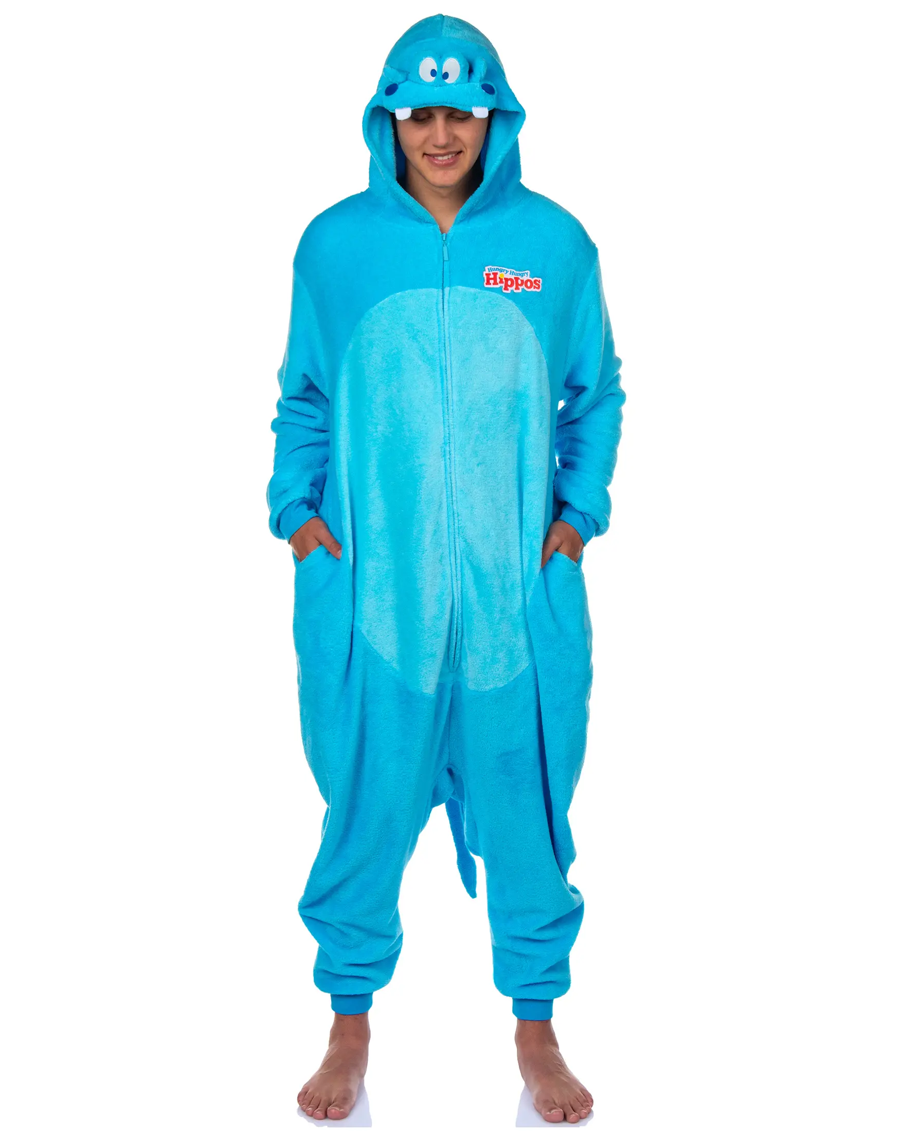 Hungry Hungry Hippos Game Kigurumi Costume Union Suit Fleece Adult Pajama For Men and Women