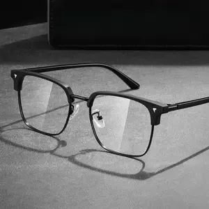 Trendy Half-Rim Glasses for Women & Men | Blue Light Blocking Eyewear | Non-Prescription Clear Lens for Students, Tech Guys & Daily Screen Use