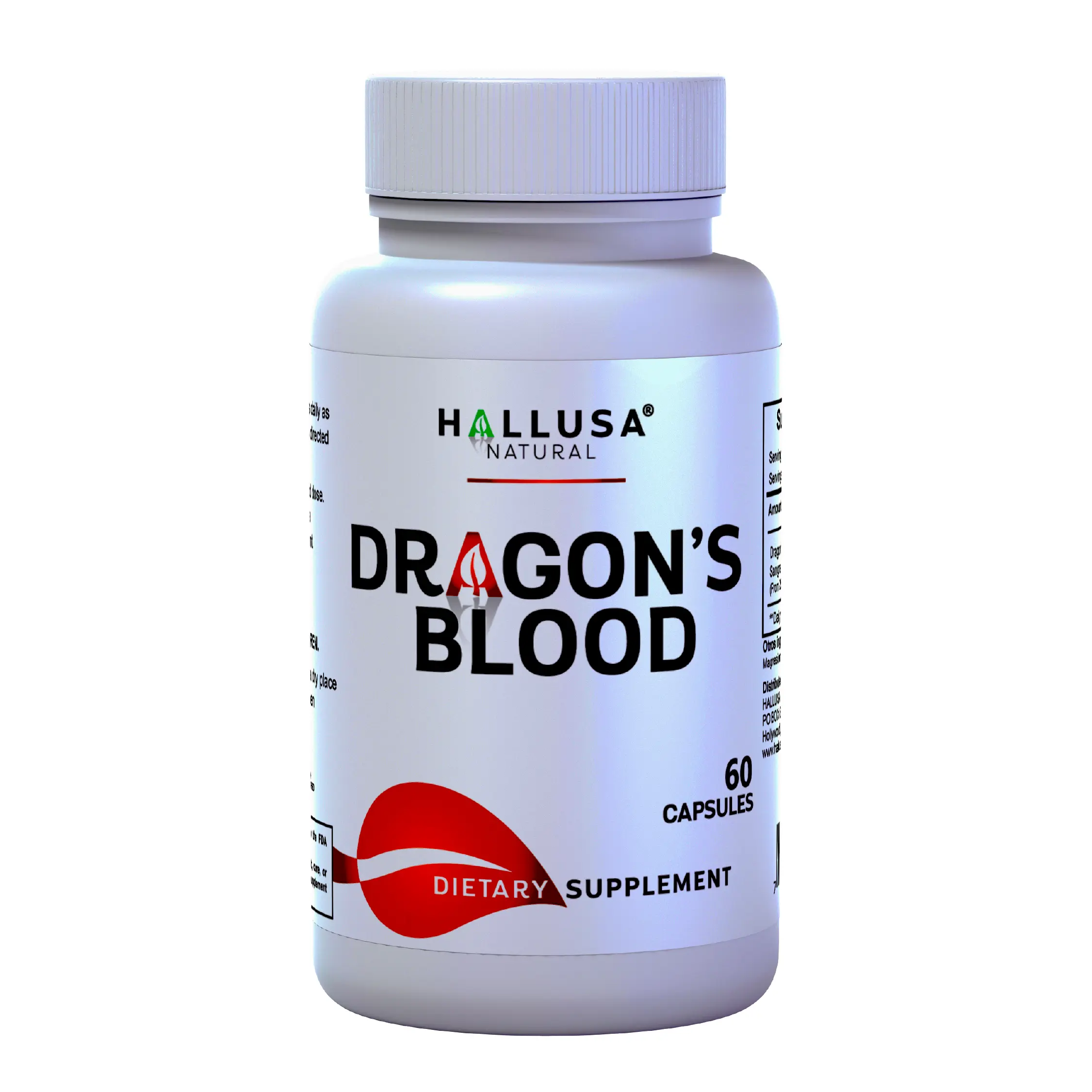 HALLUSA NATURAL Dragon's Blood Croton Lechleri 1000MG 60-Capsule Edible Dietary Supplement, Gluten-Free GMO-Free Herbal Formula - Antioxidant Nutrient, Digestion Healthcare Support Supplement, Antioxidant Nutrient Supplement