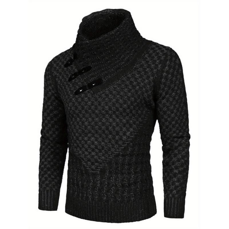 Stylish Men's Novelty Turtleneck Pullover Sweater - Soft, Breathable, and Warm - Perfect for Casual Daily Wear, Outdoor Activities, and Gift Giving