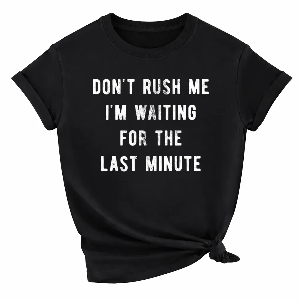 Don't Rush Me Funny T-Shirt – Perfect Humor Tee for Procrastinators and Relaxed Adults Casual Crewneck