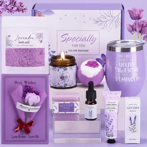 Self Care Spa Gifts,Birthday Gifts For Women, Lavender Pamper Gifts For Her, Ideas Gifts For Mum, Best Friend, Sister, Relaxation Spa Hampers Ladies Gifts Self Care Package For Her, Presents for Christmas, Anniversary