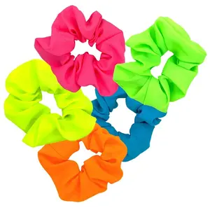 Neon Scrunchies for Hair 80s, Neon Hair Accessories Scrunchy Elastic Bands Elastics Ponytail Scrunchies Hair Scrunchie for Neon Party Outfit 80s Workout Costume Accessories Ponytail