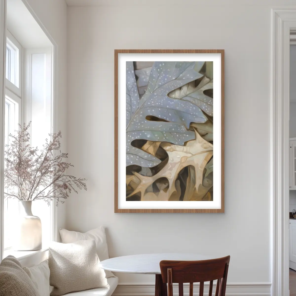Begin Home Decor C1FM2436431WO1 24 x 36 in. Autumn Leaves Rustic Yellow Framed Matted Print - Home Decor
