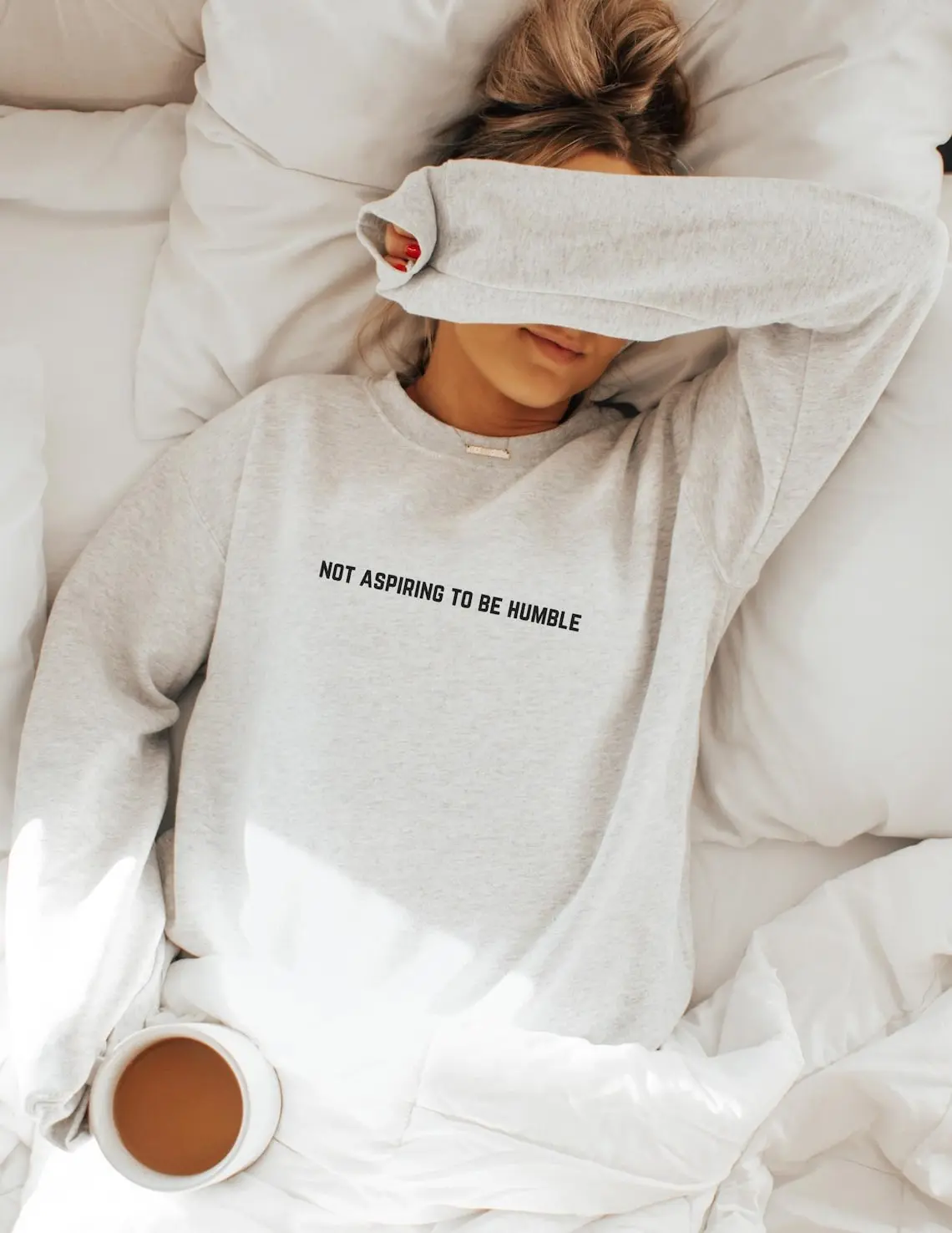 Not Aspiring To Be Humble Crewneck Sweatshirt - Vote 2024, Vote For My Future