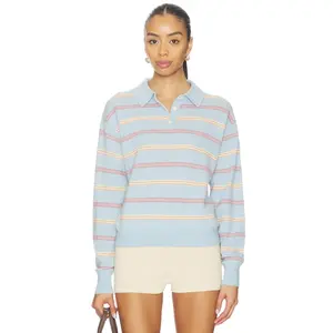 Guest In Residence Collegiate Stripe Polo in Clear Sky Combo