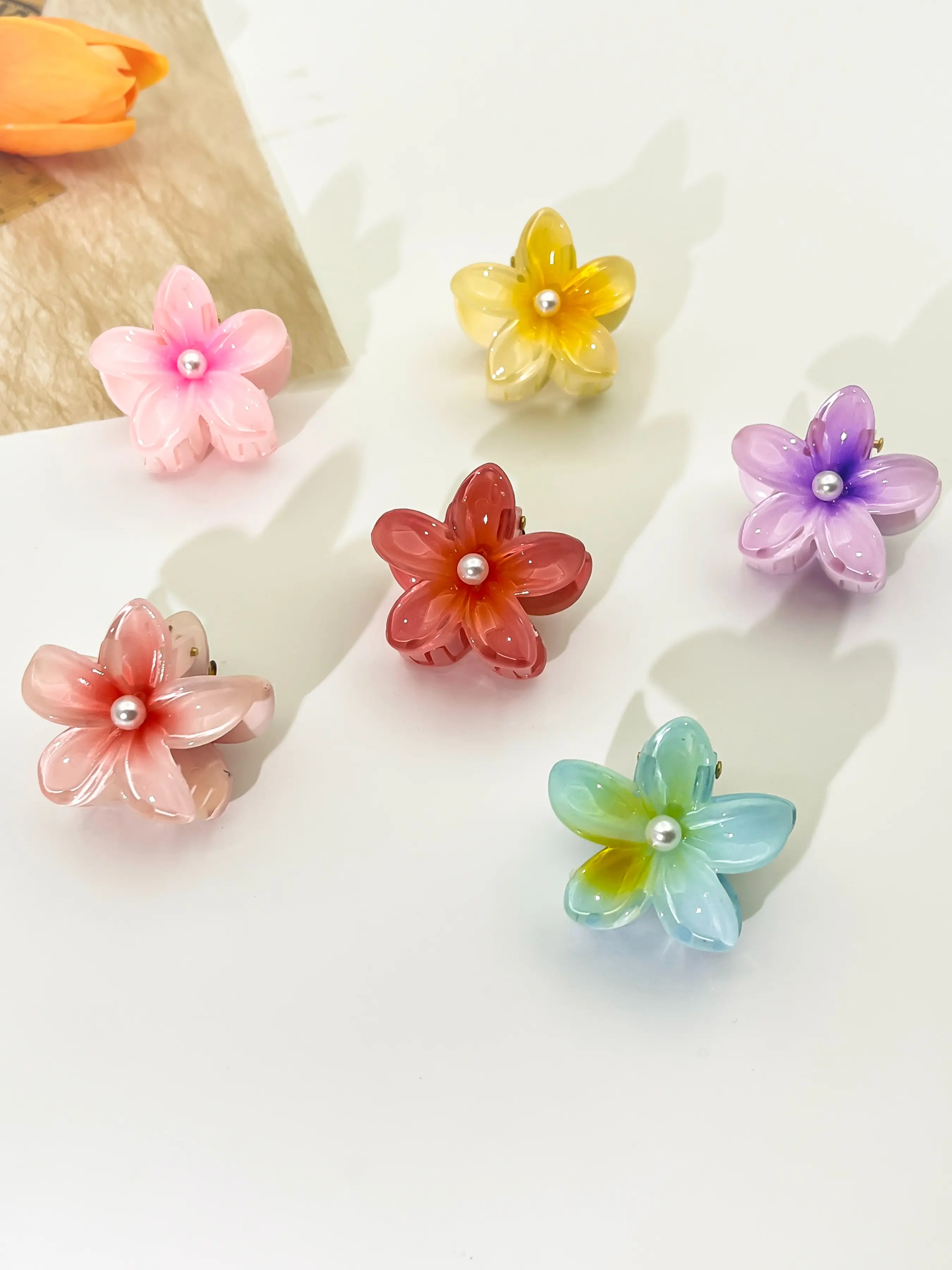 Women's Boho Style Ponytail Clips Set, Flower Hair Clip, Hair Claws Set, 6pcs Fresh Grips for Daily Use, Perfect for Stylish & Functional Hairstyling