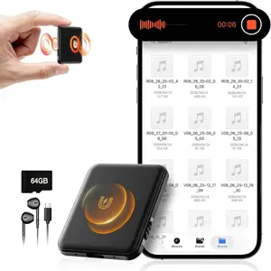 64GB USB Voice Activated Recorder - Double-Sided Magnetic, AI Noise Reduction, 6000 Hours Audio Storage, 75H Battery, for Meetings, Lectures