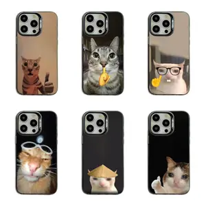Funny Meme Cat Phone Case Viral Cat Print Protective Case Compatible for iPhone 17 Promax 16 15 14 13 12 11 and for Samsung S21-S25 Perfect Gift for Women Men
