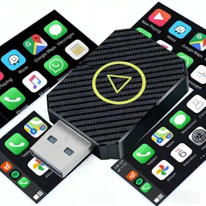 2-in-1 Wireless CarPlay Adapter，Wireless CarPlay Adapter for iPhone & Android，Converts Factory Wired CarPlay to Wireless CarPlay，Car Eelectronic Accessories