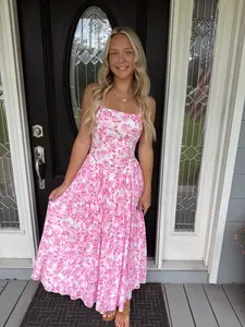 Dusty Pink Halter Midi Dress