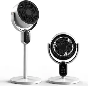 33.86 inch Standing Fan for Bedroom, 120°+ 90° Oscillating Fan, 2-in-1 Pedestal & Tabletop Fan with 3 Speeds, 12H Timer, Remote and Adjustable Height, Air Circulator Fan, Manual Vertical Adjustment, Automatic Horizontal Oscillation, LED Display