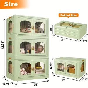 75GAL Storage Bins With Lids Large Stackable Storage Bins With Wheels And Door Storage Containers Box For Closet Organizers And Storage Plastic Drawer Storage For Bedroom Office Kitchen School