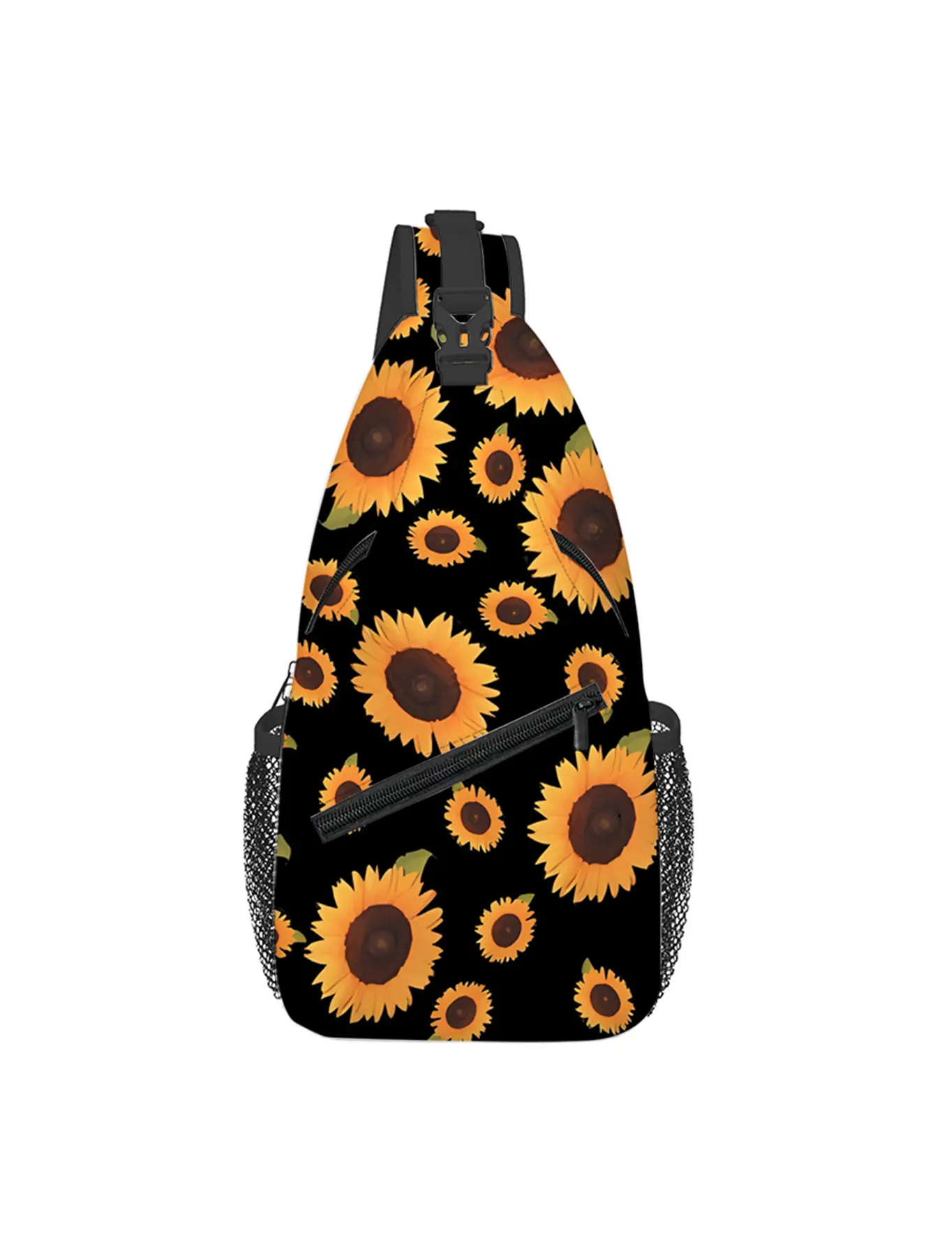 Sunflower pattern full-print breast bag, Crossbody Fanny Pack, Casual Waist Bag, Crossbody Belt Bag