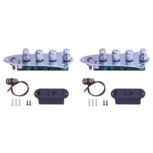 2X 5 Jazz JB Bass Loaded Wired Control Plate for 4/5 String Bass Guitar Parts JB-08CR