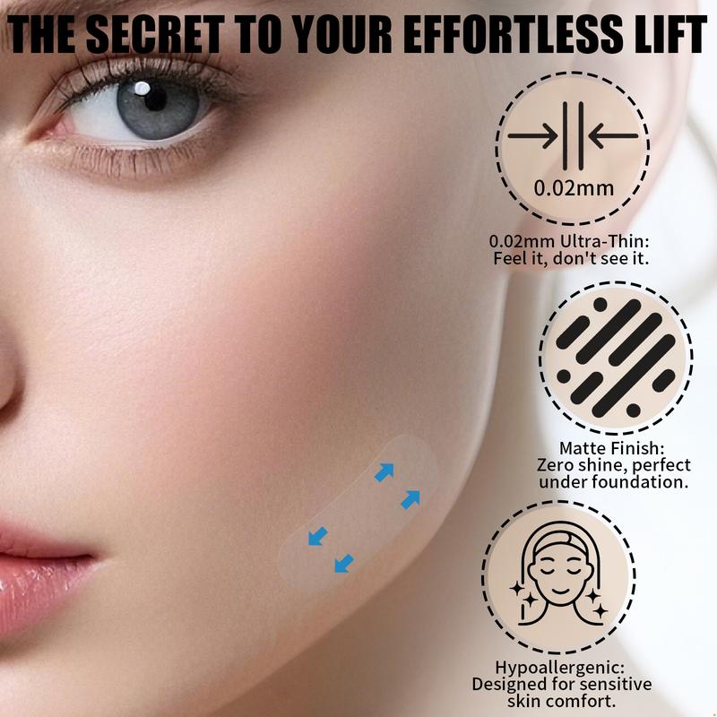 120 Pcs Instant Face Lift Tape  Daily Facial V-Line Lifting Patches for Smooth Jawline & Double Chin, 10-Hour Waterproof Secret Fox Eye Look, Ultra-Thin Invisible Beauty Tape
