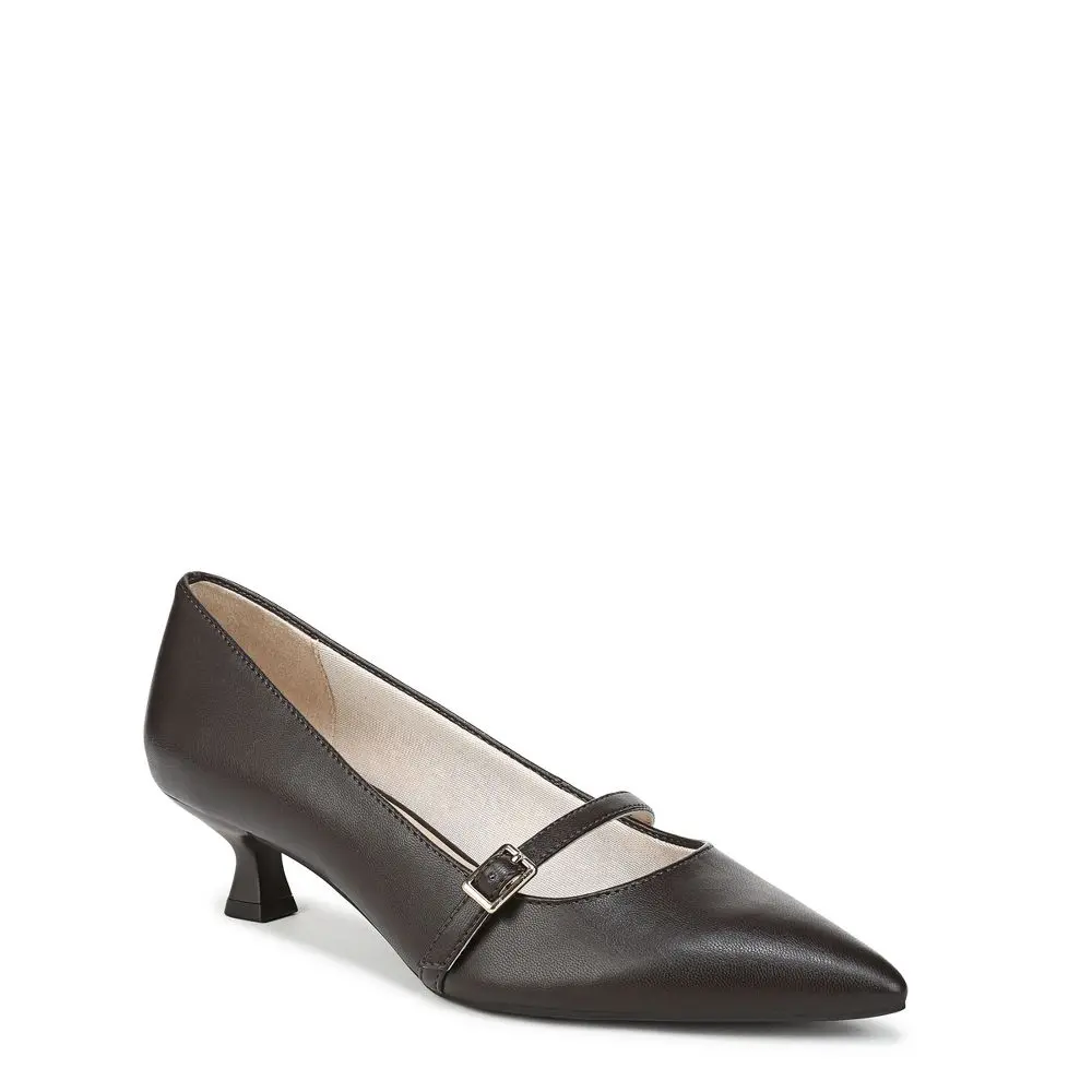 LifeStride Women's Madelyn Elegant Classy Chic Synthetic Kitten Heel Pump Shoe with Buckle, Partially Recycled Materials