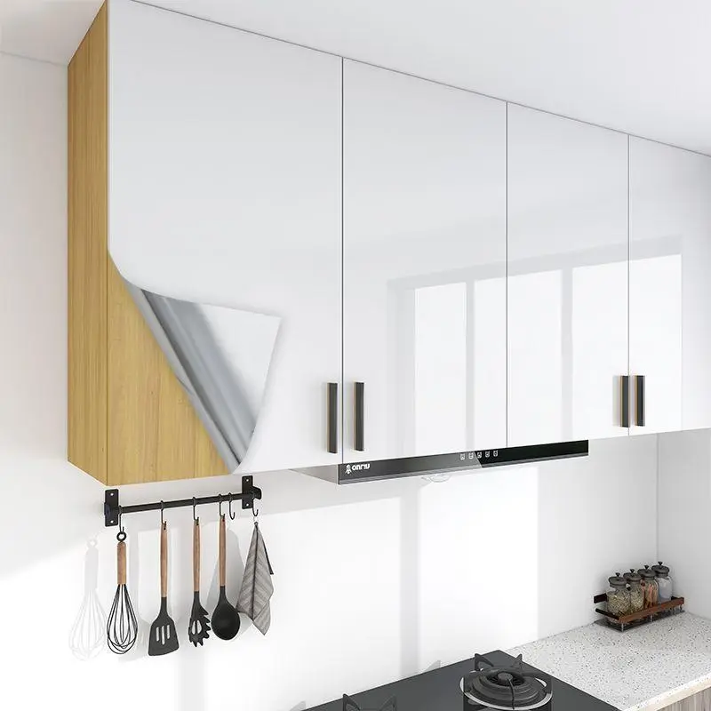 Self-adhesive Kitchen Cabinet Sticker, 1 Count Oil-proof & High Temperature Resistant Waterproof Sticker, Kitchen Countertops Refurbishment Sticker, Decorative Peel and Stick Sticky Adhesive Wallpaper