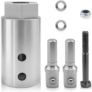 Heavy Duty Trailer Jack Drill Adapter, 1/2 to 1" Socket Adapter, Stainless Steel Scissor Jack Drill Adapter Fits Drive  Trailer Jack.