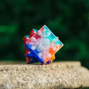 Matte Coated Single Magnetic Transparent Color 3x3 Professional Speed Cube, Zero Delay Ultra Smooth Twist, Youth Children Toy Puzzle Cube