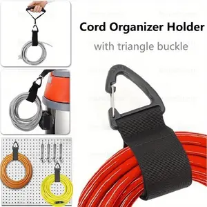 Cord Organizer Holder with Triangle Buckle Wire Manager Power Cord Management Nylon Heavy Cord Storage Straps for Cables Hoses