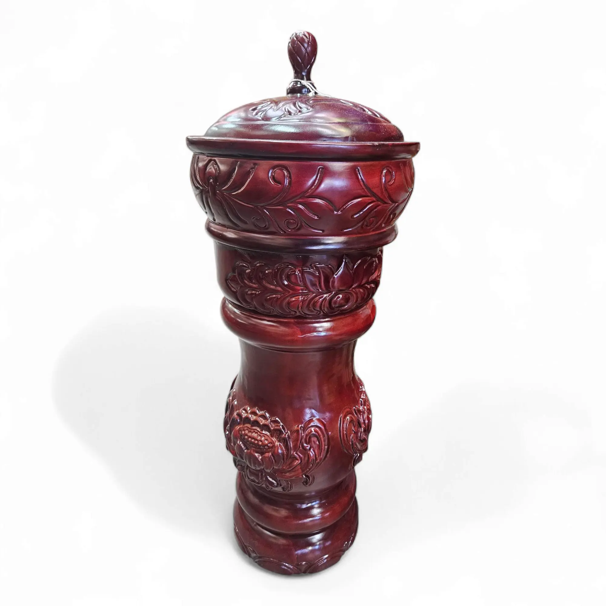Hand-Carved Wood Shango Batea and Pilon Set, Religious Santeria Orisha Offering Home Decor