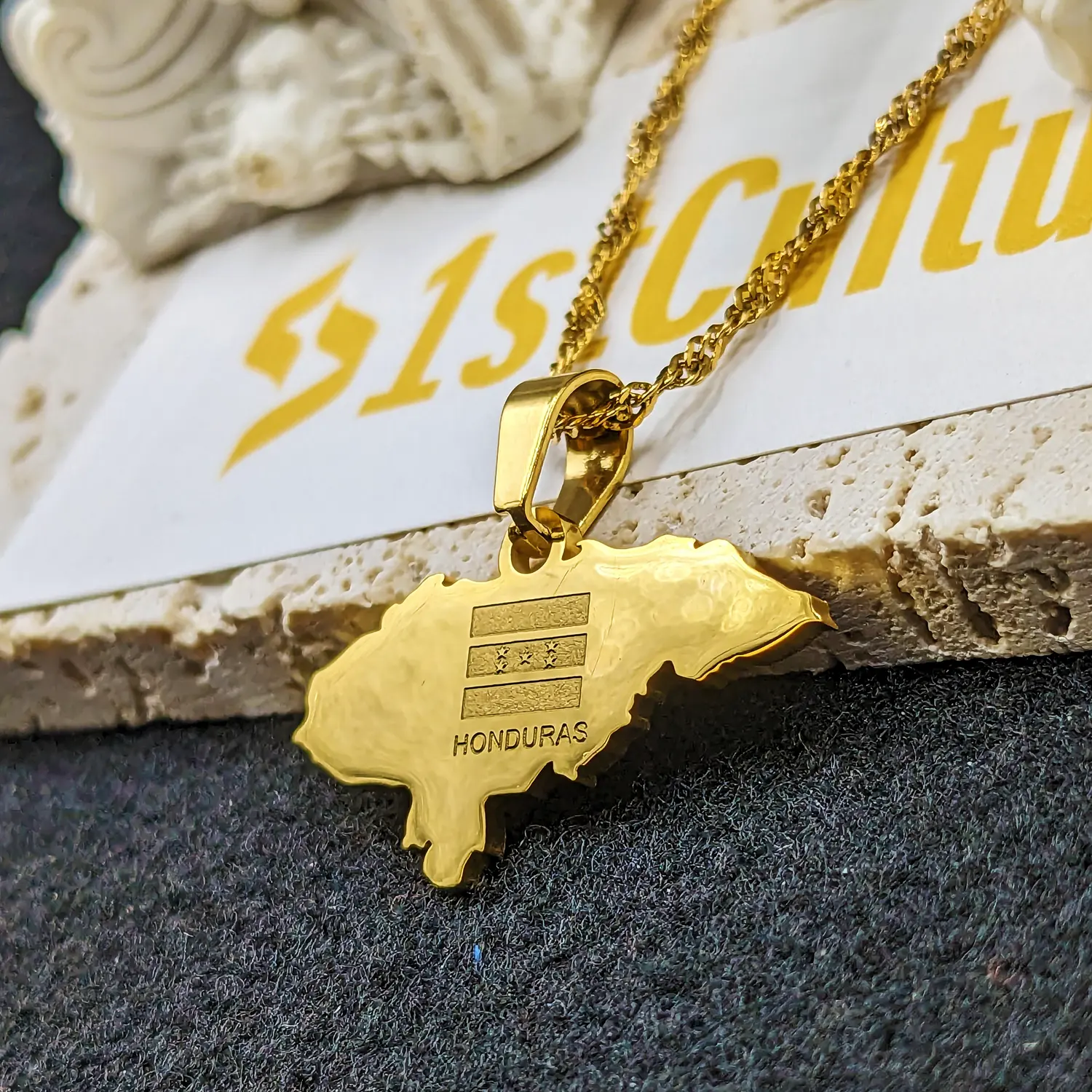 "Small" Honduras Necklace, Jewelry, Flag, Earrings, Map
