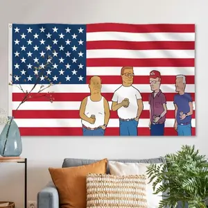 America King of the Hill TV Show Flag 3x5 Ft Funny Cave Wall With Brass Motivational Inspirational Office Gym Dorm Wall Decor