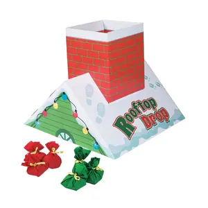 18" x 17" Holiday Rooftop Drop Chimney Christmas Bean Bag Toss Game