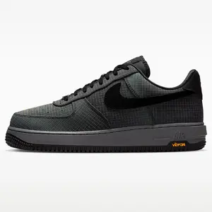 Nike Men's Air Force 1 '07 Low Premium Vibram Outdoor Inspired Leather Sneakers Black Dark Smoke Grey IH1943-001