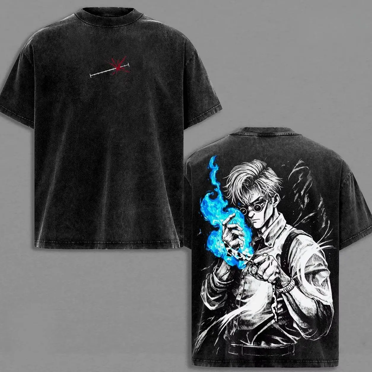 Anime Jujutsu Kaisen T-shirt Nanami Kento Printed Tshirt Men's Clothing Washed Oversized T Shirt Short Sleeve Cotton Tees Tops T