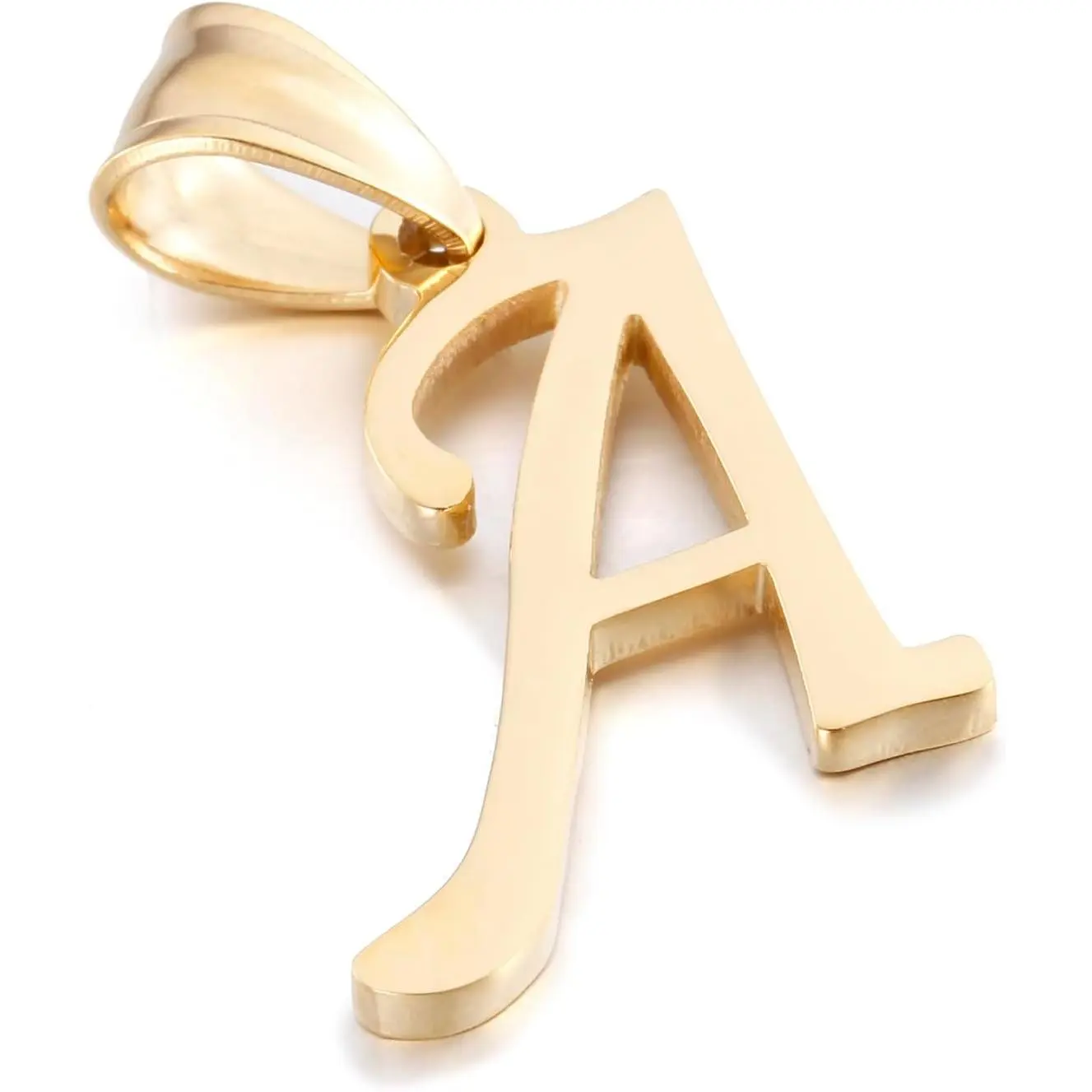 Gold Initial Pendant 14k Gold Letter Charm Name Pendant for Women and Men