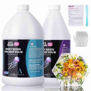 1.5 Gallon Deep Pour Epoxy Resin, 2 to 4 Inch Depth Crystal Clear Resin for Flower Preservation,Bubble Free & Low Viscosity Casting Resin for River Table,Resin Art,Crafts - LET'S RESIN