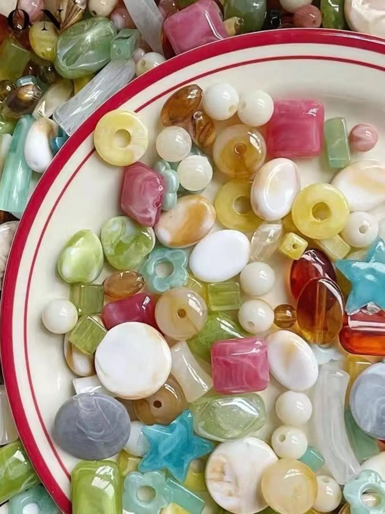 1.06oz Acrylic Beads Blind Box Bracelet Necklace Phone Chain Creative DIY Materials, Bead Assortment, Bead Mix, Random Print, Contemporary Style, All Seasons, Craft Beads, Beads for Bracelets, Beads For Crafts, Beads For Jewelry Making, DIY Mixed Beads