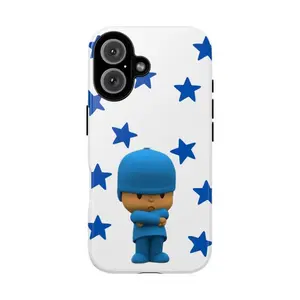 Adorable P-Pocoyo Themed Phone Case Premium Matte Texture, Protection, Shockproof,  Anti-Fingerprint For IPhone 17-12, Pro Max, Pro Plus, and Samsung S25-22 Protection Safety
