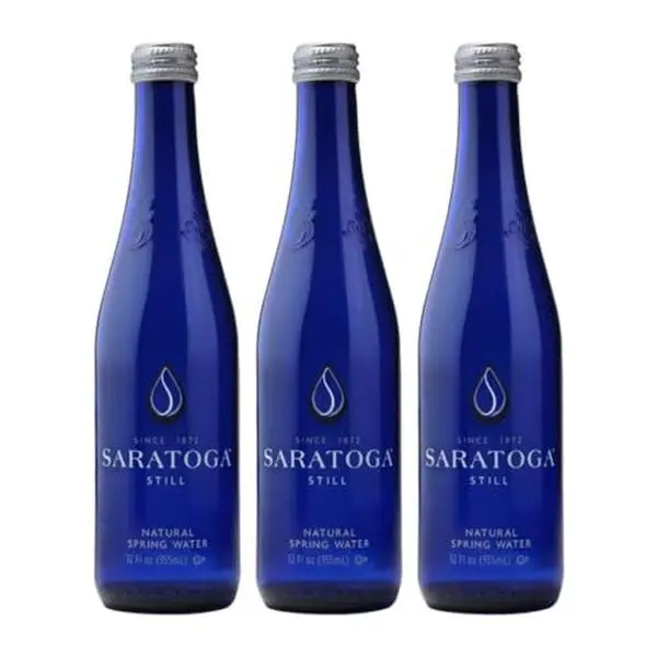 Saratoga Still Natural Spring Water Beverage, 12oz Glass Bottles (3-Pack)