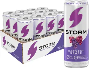 STORM Energy Drink Harvest Grape, Fitness & Wellness Sugar-Free Energy Drink, 12pk 12oz cans