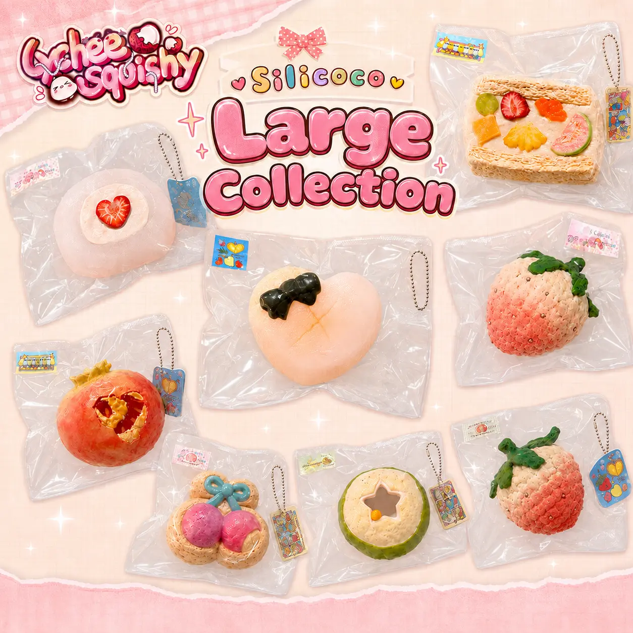 Silicoco Fruit Series Large Size Taba Squishy Toys Handmade Slow Rising Stress Relief Sensory Toys Multiple Styles Updated Regularly